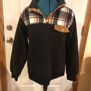 LAST CALL Kori Zip Up Sweater in Black and Brown